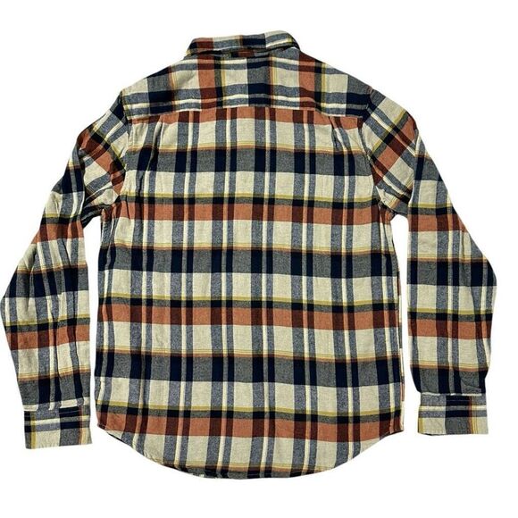 Lucky Brand Men's Flannel Orange Multi Plaid Size Small - Picture 10 of 14